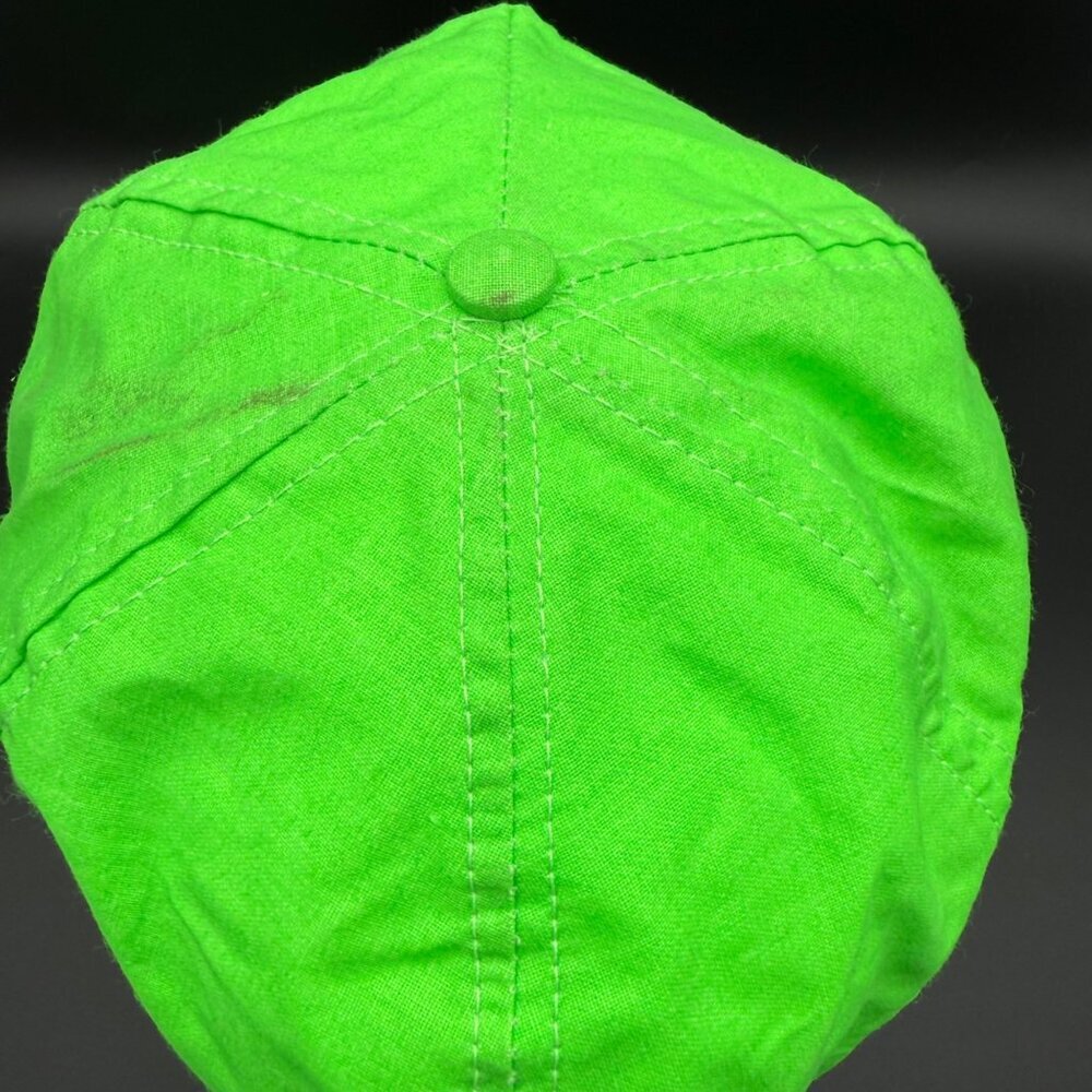 Vintage Vipco Just Do It Hat Cap Snapback Flat Bill Lime Green Made in USA - Picture 6 of 13